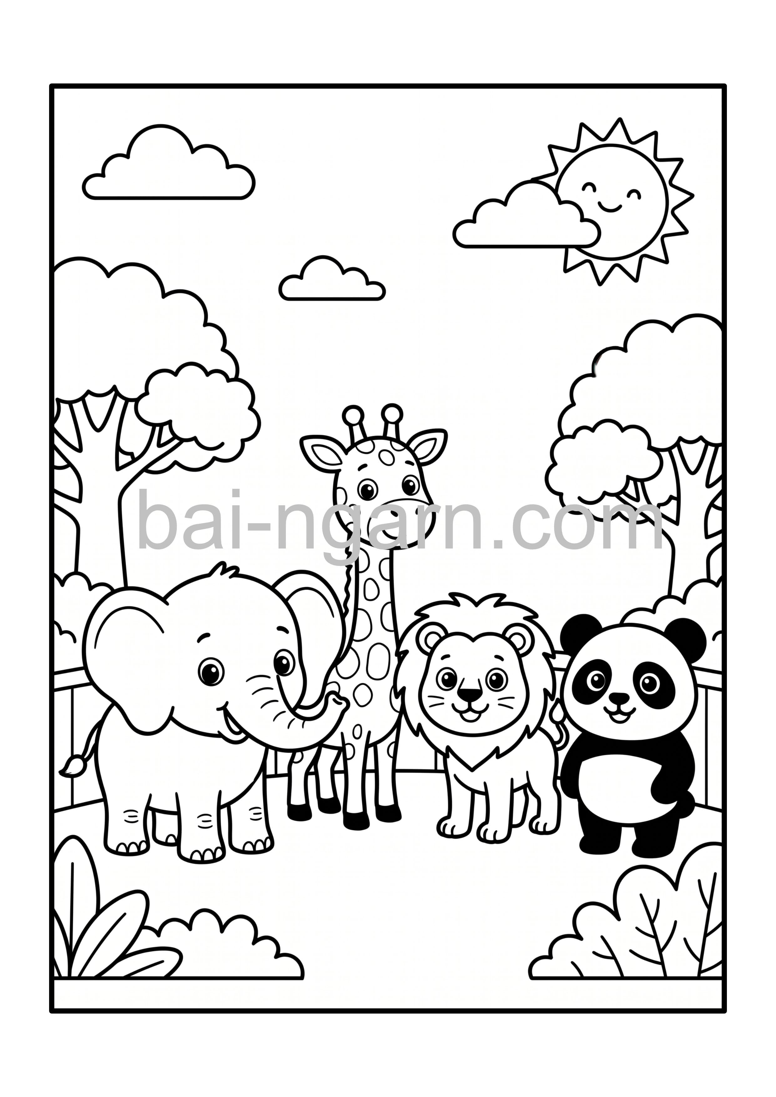 Cute Animal Coloring Book for Kids | สมุดระบายสีสัตว์น่ารักสำหรับเด็ก thumbnail 3