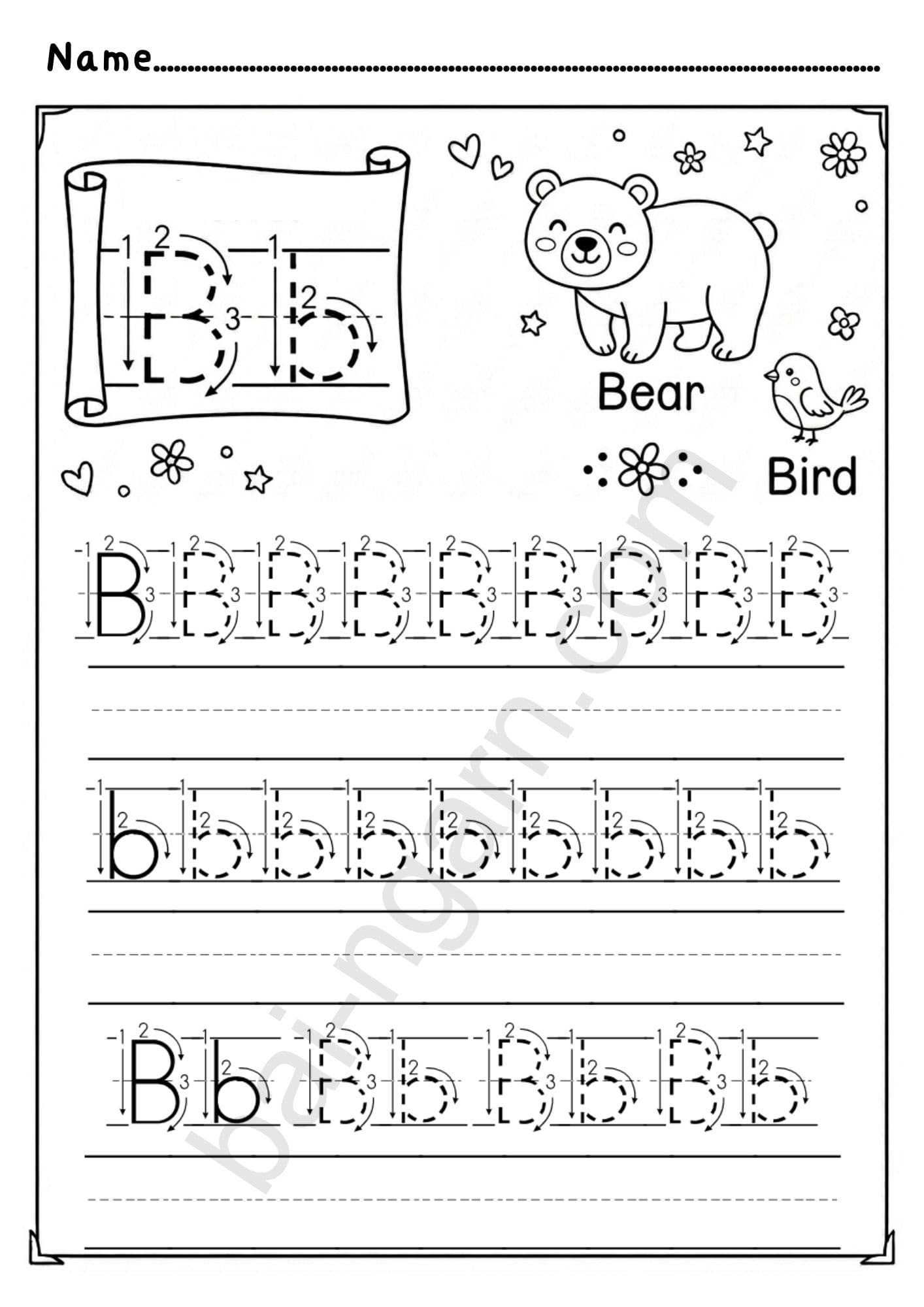 ใบงานฝึกเขียนภาษาอังกฤษ A–Z สำหรับเด็ก | English Handwriting Practice Worksheets thumbnail 3