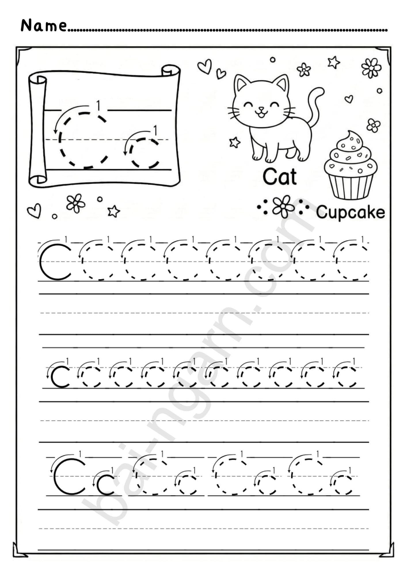 ใบงานฝึกเขียนภาษาอังกฤษ A–Z สำหรับเด็ก | English Handwriting Practice Worksheets thumbnail 4