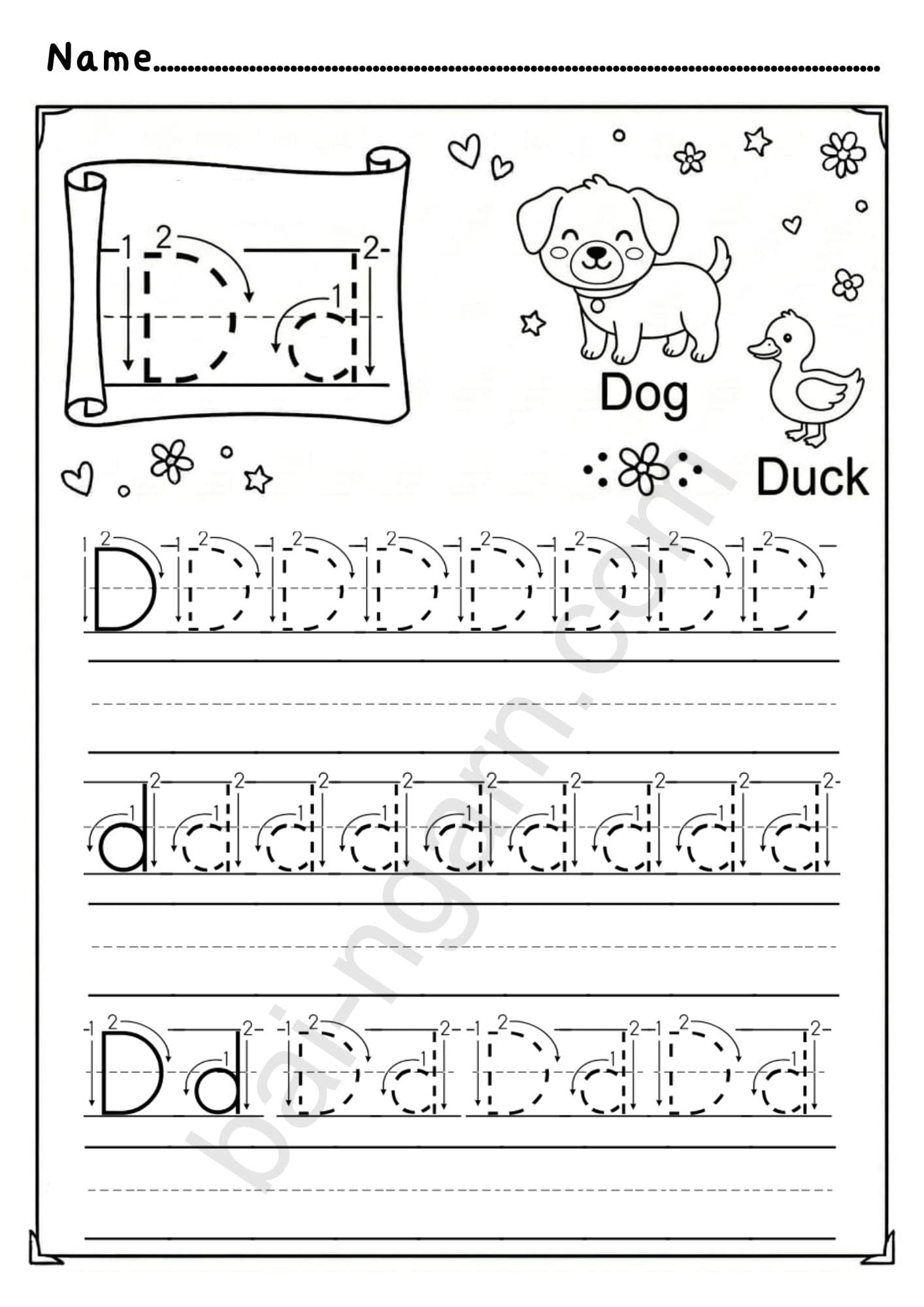 ใบงานฝึกเขียนภาษาอังกฤษ A–Z สำหรับเด็ก | English Handwriting Practice Worksheets thumbnail 5